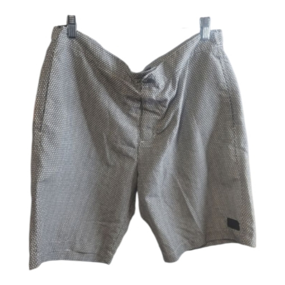 Armani Exchange Men's Black and Grey Patterned Shorts